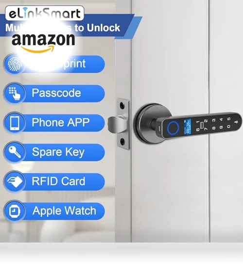 Fingerprint Handle Door Lock — Smart Home Security, eLinkSmart