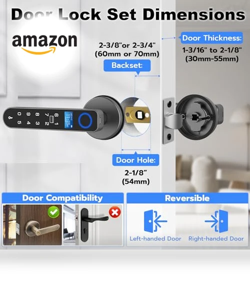 Fingerprint Handle Door Lock — Smart Home Security, eLinkSmart