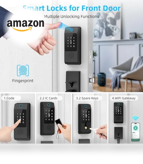 Keyless Entry Door Locks Handle Set — Smart Home Security, Miuedo