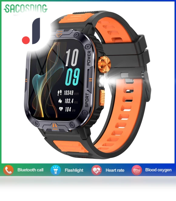 Men's Smart Watch with LED Flashlight — Smartwatches, SACOSDING