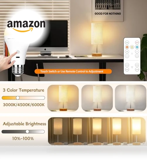 Rechargeable Light Bulb With Remote Control — LED, BOBOPAI