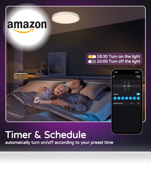 Smart Ceiling Light with Remote — Overhead Lighting, KYFGDLA