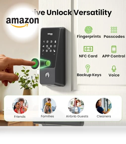 Smart Fingerprint Door Lock with WiFi — Smart Home Security, GHome Smart