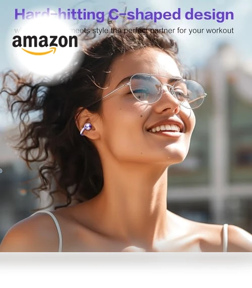 Wireless Clip on Earbuds — In-Ear Headphones, ZIHNIC