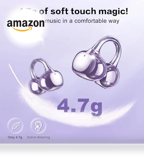 Wireless Clip on Earbuds — In-Ear Headphones, ZIHNIC