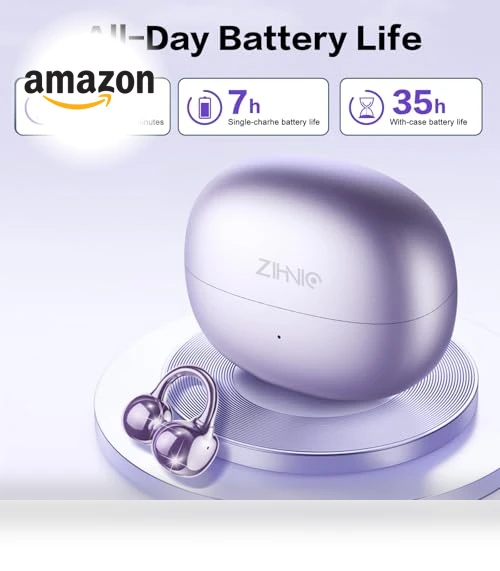 Wireless Clip on Earbuds — In-Ear Headphones, ZIHNIC