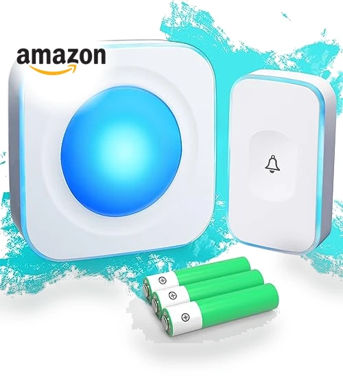 Wireless Doorbell with Flashing Light — Push Buttons, JSIEEM