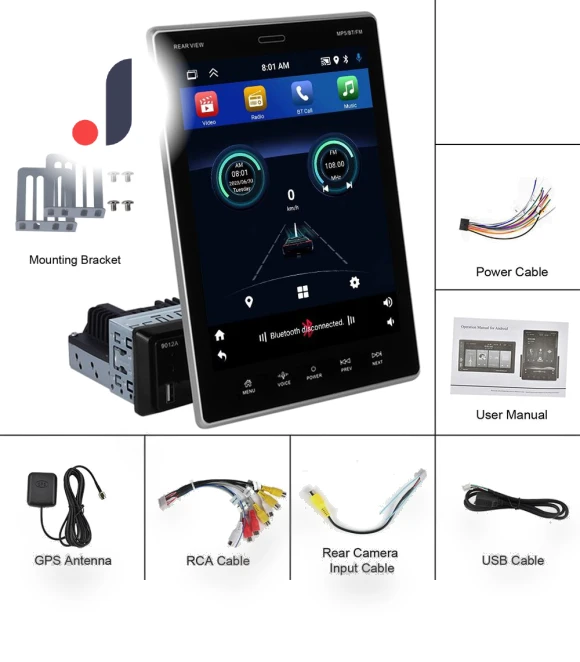 9.5inch 2-64G Rotating Mirror Link Touchscreen Car Radio — Stereo Receivers, ToyousoniC