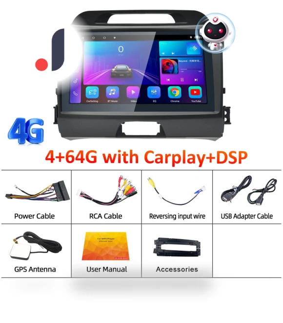 9-inch HD Touchscreen Carplay Multimedia Player — Stereo Receivers, Reakosound