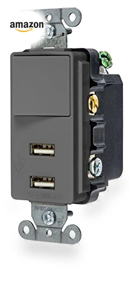 Decorator USB Switch Combination Charger — Outlet Switches, Bryant Electric