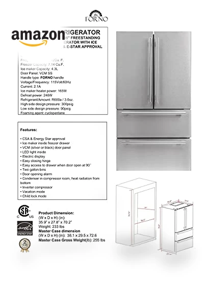 French Door Refrigerator and Freezer — Cooling Solutions, Forno