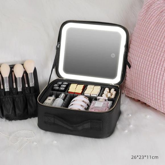 Smart LED Cosmetic Bag with Mirror — Cosmetic Cases, Beauty Care World