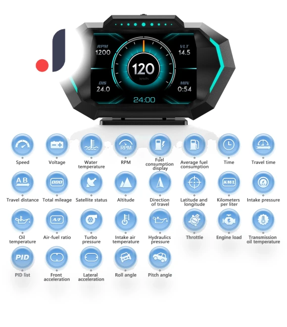 Dual System OBD+GPS HUD P24 OBDII Smart Digital Speedometer — Car Accessories & Gadgets, Auto Accessories Home