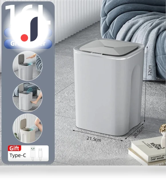 Automatic Touch Sensor Trash Bin — Kitchen Cans, Household supplies MH