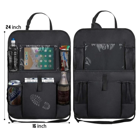 Car Back Seat Organizer with Touch Screen — Dash Holders, zmkm8888