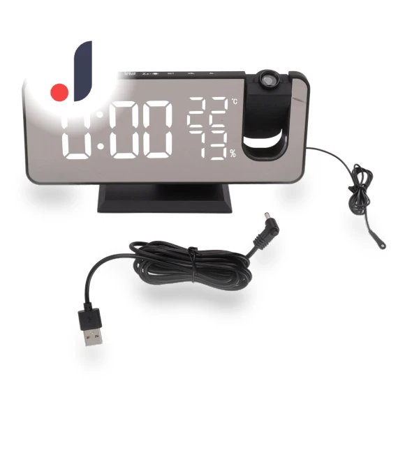 Digital Projection Alarm Clock with FM Radio — Alarms & Clocks, KONNWEI
