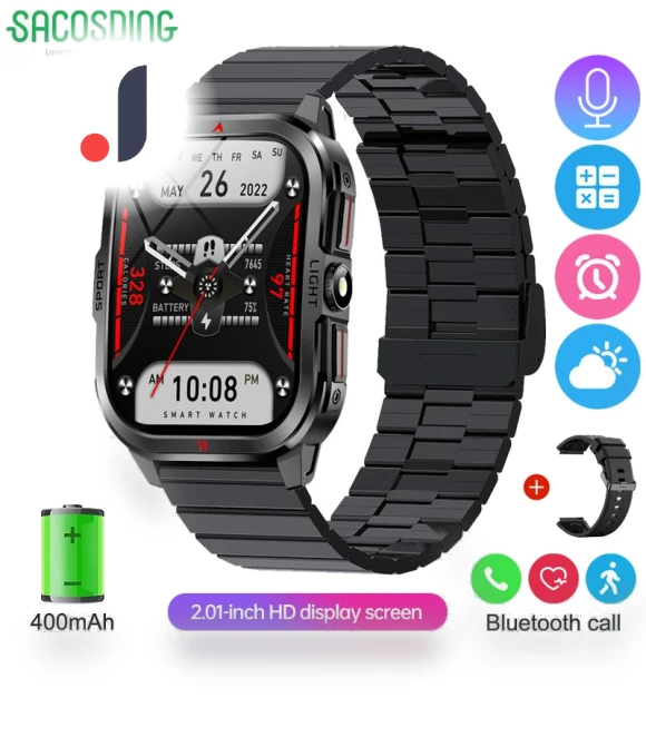Curved Screen Outdoor Military LED Smart Watch — Smartwatches, SACOSDING