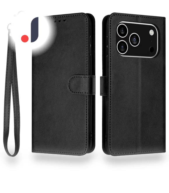 Flip Stand Calf Texture PU Leather Wallet Phone Cover with Strap — Flip Cases, Smartwatch 2025