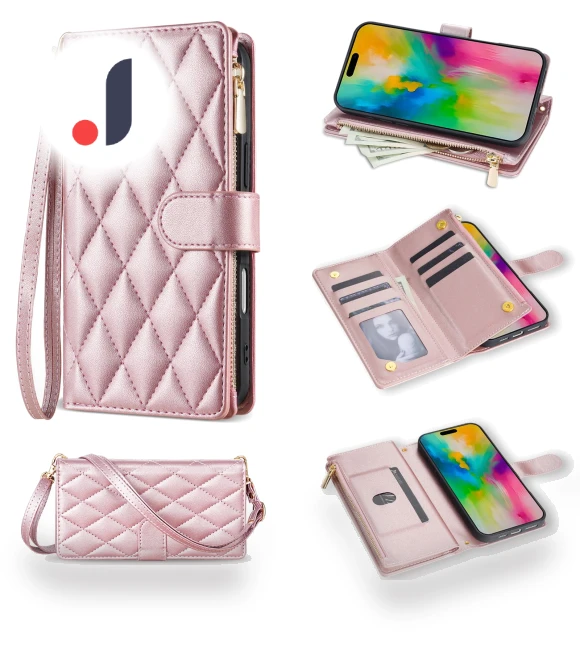 Leather Wallet Phone Cover with Long/Short Strap — Phone Accessories, Smartwatch 2025