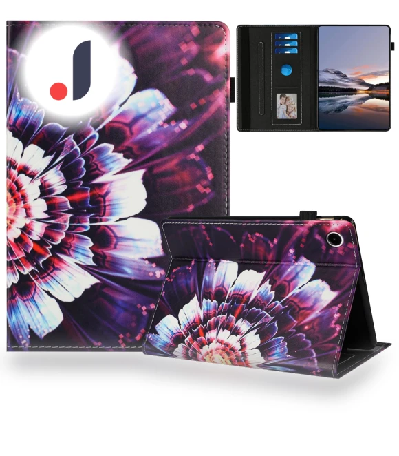 Pattern Leather Tablet Cover with Auto Sleep/Wake, Card Holder — Protective Cases, Smartwatch 2025