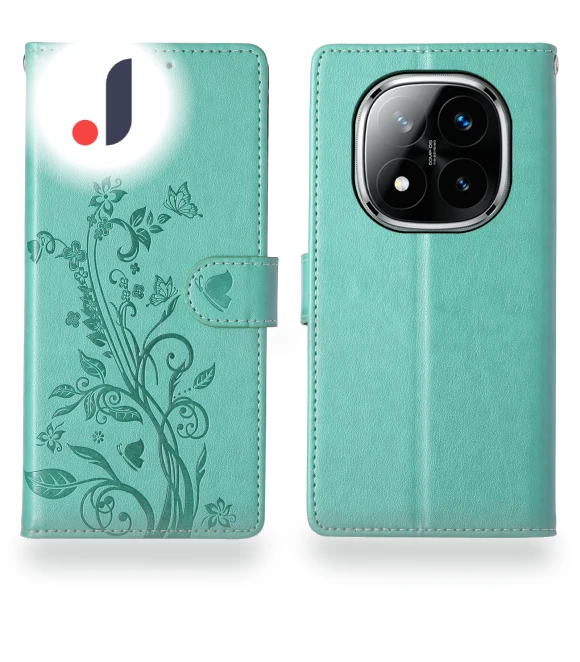 Wallet Case Butterfly Floral Imprint PU Leather Phone Cover with Wrist Strap — Phone Accessories, Smartwatch 2025