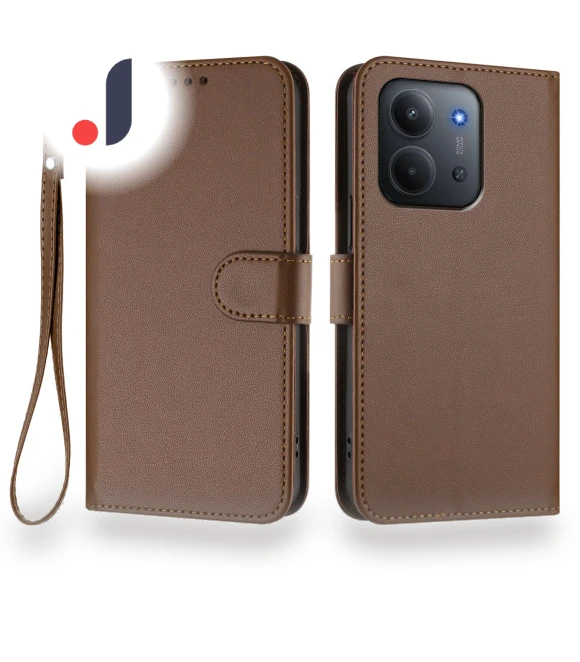 Leather Wallet Stand Case with Wrist Strap — Phone Accessories, Smartwatch 2025