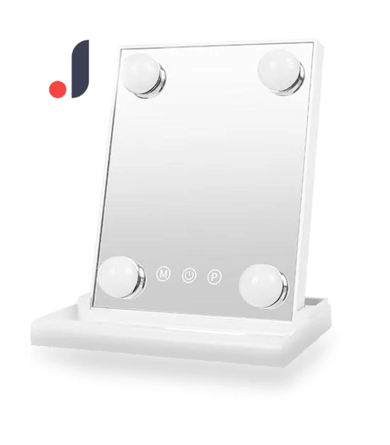 LED Makeup Mirror with 3 Color Lighting — Compact & Travel, Pavo