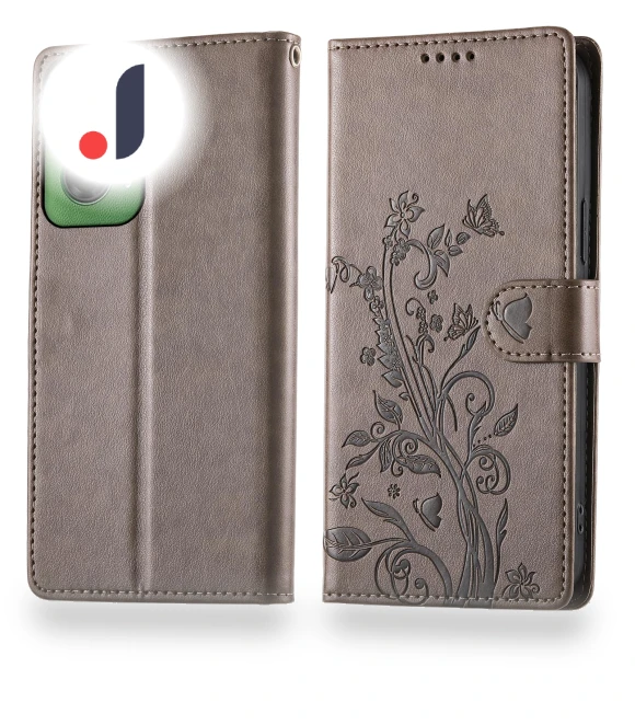 Wallet Case Butterfly Floral Imprint PU Leather Phone Cover with Wrist Strap — Basic Cases, Smartwatch 2025