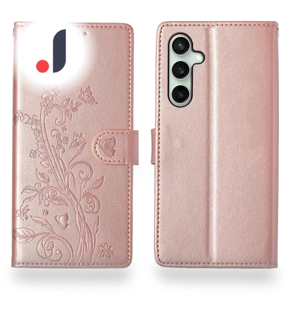Wallet Case Butterfly Floral Imprint PU Leather Phone Cover with Wrist Strap — Bumpers, Smartwatch 2025
