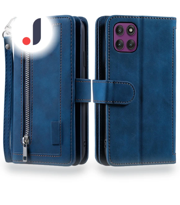 Zipper Wallet PU Leather Phone Cover with Wrist Strap — Flip Cases, Smartwatch 2025
