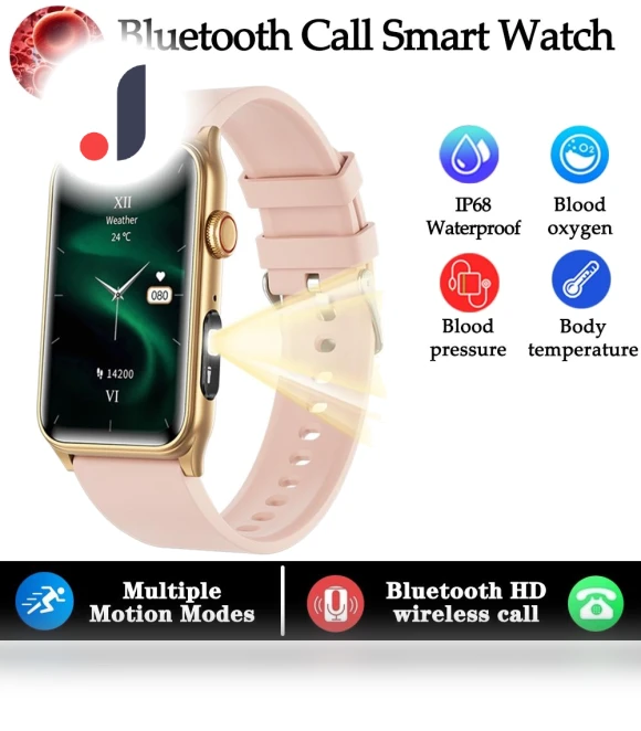 Smart Watch Women Temperature Monitoring Bluetooth Call Heart Rate Monitor — Smartwatches, SAMS Online