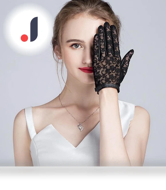 Elegant Lace Touchscreen Leather Gloves — Event-Ready Gloves, Bsell