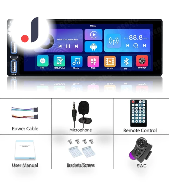 Universal 6.9-inch Car Radio with Carplay — Stereo Receivers, Reakosound