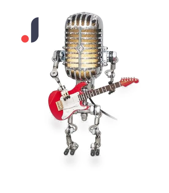 Retro Microphone Robot Night Lamp — Creative Lighting Solutions, Household Good