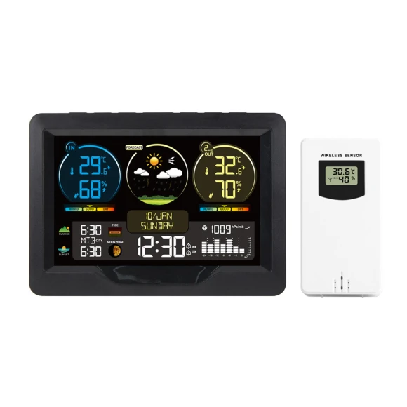 Smart Weather Station with Clock — Barometers, TOMTOP JMS