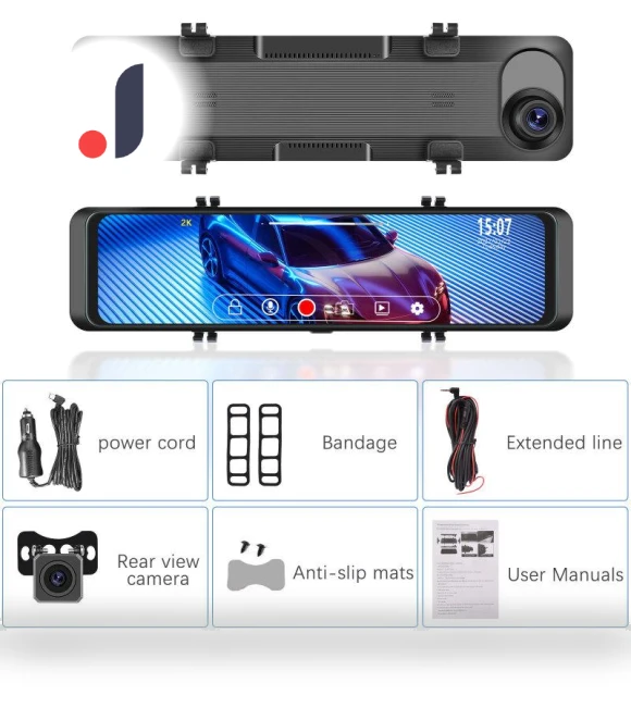 10.88-inch Mirror Dash Cam — Dashboard Cameras, HOME-Auto-001
