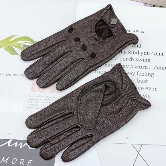 Leather Touchscreen Gloves for Motorcycle Riding and Driving — Gloves
