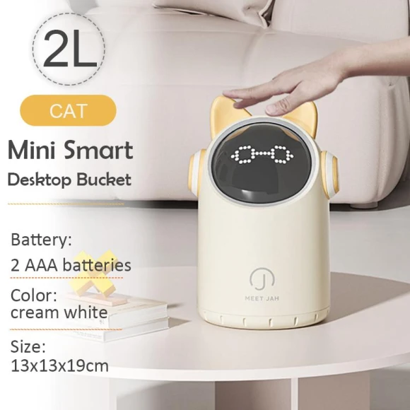 Mini Smart Desktop Trash Can with Display — Waste Baskets, TOP-HOME MALL