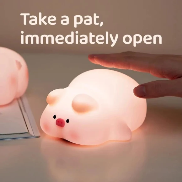 Silicone LED Pig-Hippo Night Light — Night Lights, Binchi Lighting Appliances
