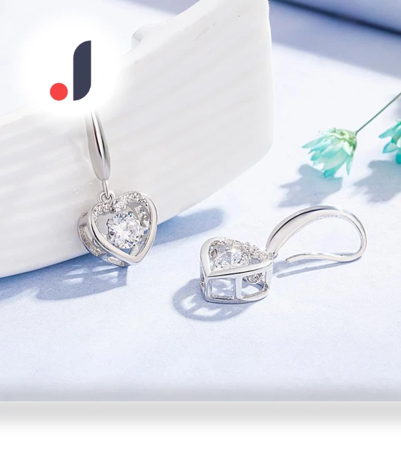Blue Smart Heart-shaped Earrings — Smart Jewelry, Sace Gems