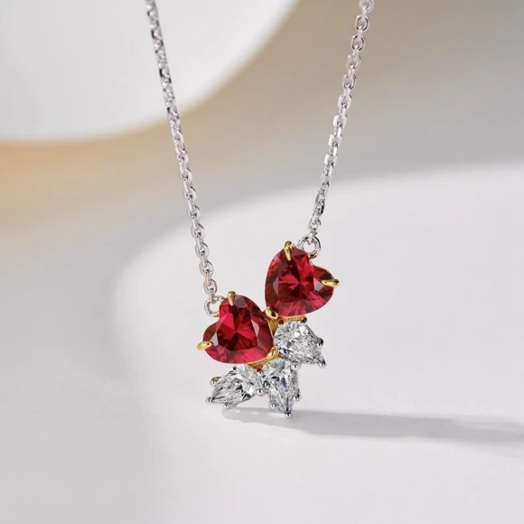 Expanded Touch Network Heart-Shaped Open Ring Necklace Earrings Set — Jewelry Sets, BELLA BOX