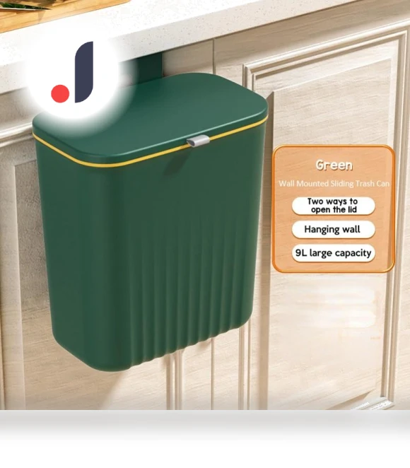 Wall-mounted trash bin 9L for kitchen cabinet storage — Kitchen Cans, Dongfang HOME C