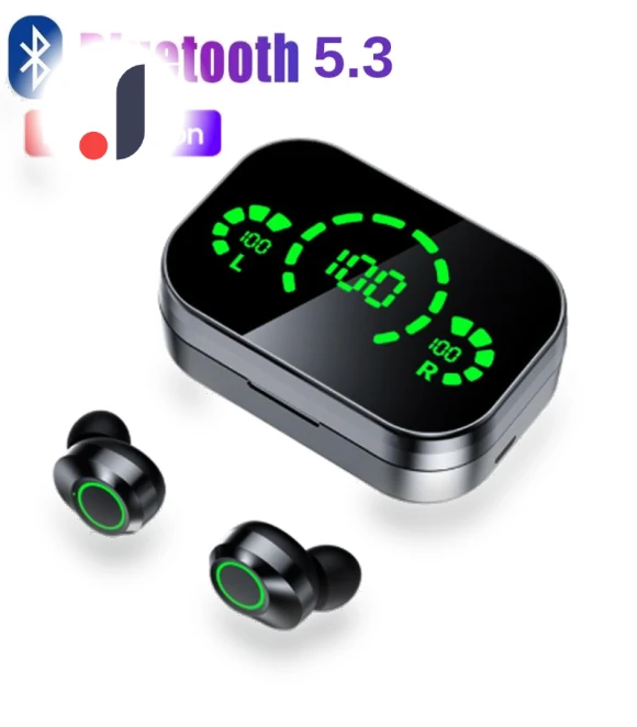 Wireless Earbuds with LED Display — Wearable Accessories, Junmaocun