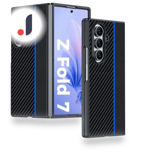 Carbon Fiber Texture Leather+PC Anti-Drop Folding Phone Cover — Basic Cases, Smartwatch 2025