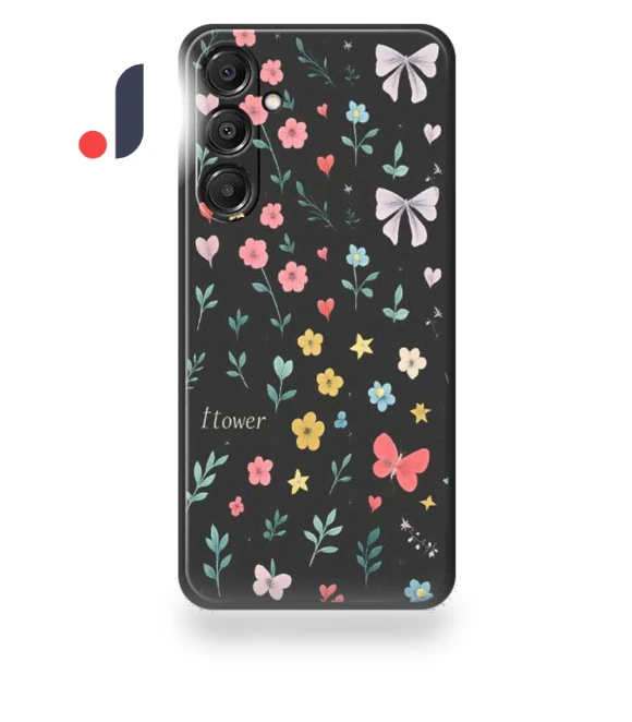 Floral Bow Pattern Printing Straight Edge TPU Phone Back Cover — Bumpers, Smartwatch 2025
