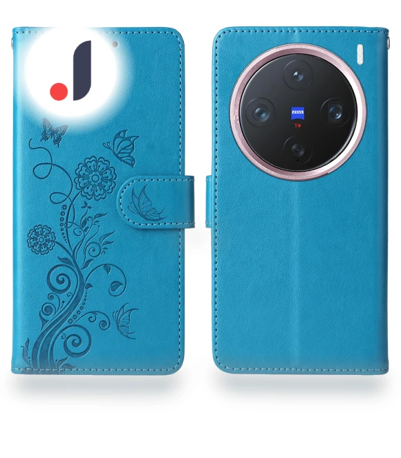 Leather Case Butterfly Floral Imprint Wallet Stand Cover — Basic Cases, Smartwatch 2025
