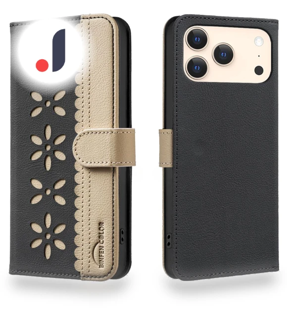 Leather Case for iPhone 17 Pro with Floral Pattern — Flip Cases, Smartwatch 2025