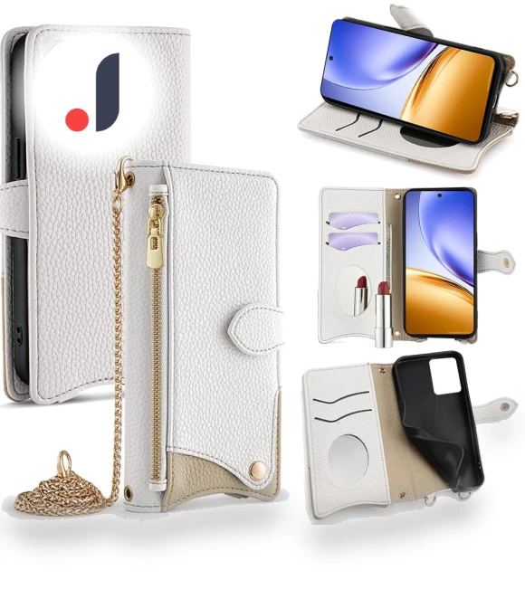Leather Case Wallet Stand Cover with Chain Strap — Phone Accessories, Smartwatch 2025