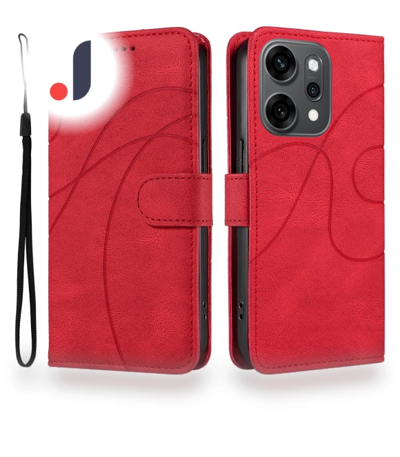 Leather Wallet Case with Stand and Curved Line Design — Sleeves, Smartwatch 2025