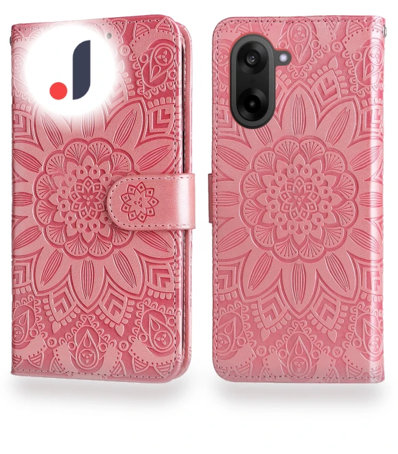 Leather Wallet Case with Sunflower Embossing — Flip Cases, Smartwatch 2025